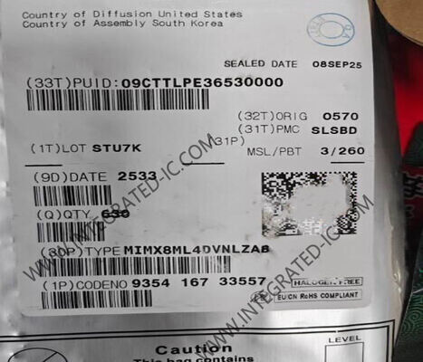 MIMX8ML4DVNLZAB Mikrodenetleyici MCU 4 Çekirdekli 64-Bit Mikroişlemci Entegresi, LFBGA548 Paketinde 1.8 GHz'e Kadar