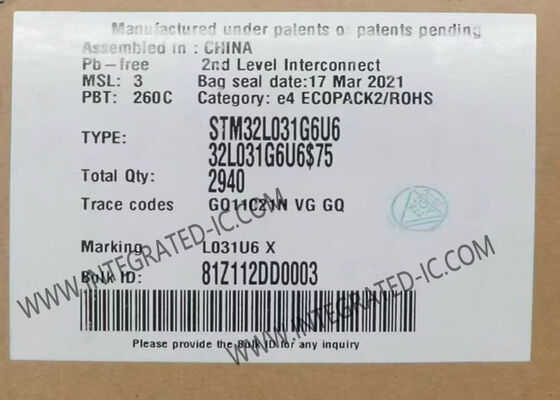 Mikro denetleyici MCU STM32L031G6U6 Ultra Düşük Güçlü ARM Mikro denetleyici MCU