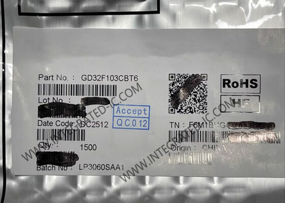 GD32F103CBT6 32-Bit Mikrodenetleyici MCU, Endüstriyel Kullanım için LQFP48 Kılıfında 108MHz ARM Cortex-M3 Çekirdeği