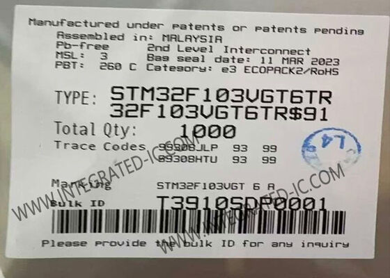 STM32F103VGT6TR Mikro denetleyici MCU 1MB Flash Mikro denetleyici 32-bit Tek çekirdekli MCU