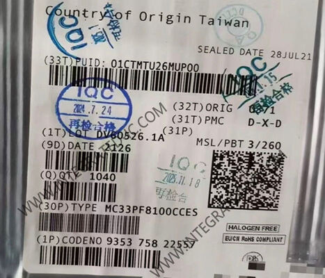 MC33PF8100CCES 2.5V ~ 5.5V güç kaynağı ile yüksek performanslı işleme uygulamaları için 12 kanallı PMIC entegre devre çipi