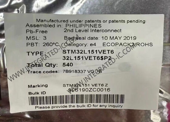 STM32L151VET6 Mikro denetleyici MCU Ultra Düşük Güçlü ARM Cortex-M3 32 bit 512 kB Flash Bellek 32MHz MCU