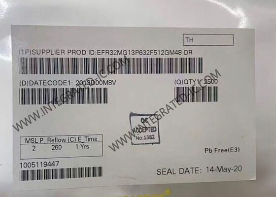 EFR32MG13P632F512GM48-D Kablosuz İletişim Modülü 48-VFQFN Paketinde 512KB Flash ile Çift Genel İplik Zigbee RF Alıcı