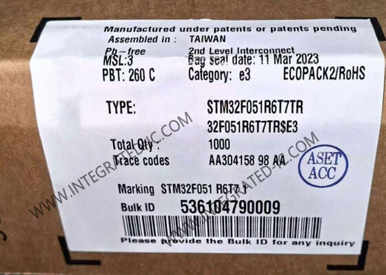 STM32F051R6T7TR Mikrodenetleyici MCU 32-Bit ARM Cortex-M0 48MHz Hız 55 G/Ç ve 2V ila 3.6V Voltaj Aralığı