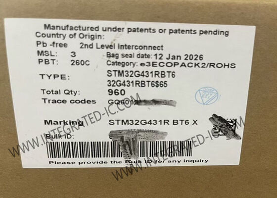 STM32G431RBT6 ARM Cortex-M4F Mikrodenetleyici, 170MHz Hız, 128KB Flash Bellek ve LQFP64 Paketinde 32-Bit Tek Çekirdek