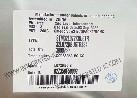 STM32L072KBU6TR Mikro denetleyici MCU Tek çekirdekli 32MHz Ultra düşük güçli Kol Kortex-M0+ MCU