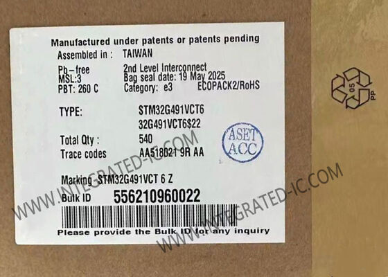 STM32G491VCT6 Mikro denetleyici MCU 170MHz'e kadar 32 bitlik ARM Cortex-M4 MCU LQFP-100