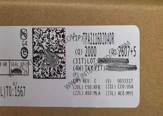 TPA3116D2DADR Sınıf-D Ses Güçlendirici IC Çip, 4.5V'den 26V'ye kadar ve 50W x 2 @ 4Ohm Çıktı ile SpeakerGuard TM
