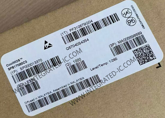 SPB17N80C3 Güç MOSFET Transistörü, 800V İdrak Kaynağı Voltajı 17A Sürekli İdrak Akımı ve CoolMOS TM Teknolojisi ile