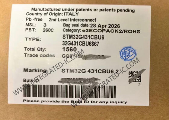 Mikrodenetleyiciler Chip STM32G431CBU6 128KB Flash Mikrodenetleyici MCU 170MHz IC Chip
