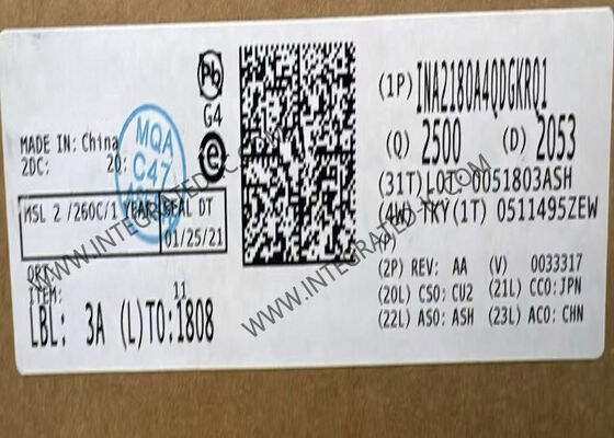 INA2180A4QDGKRQ1 26V 350kHz Otomobil Sınıfı Çift Kanallı Akım Duygucu Güçlendirici Entegre Devre Çip