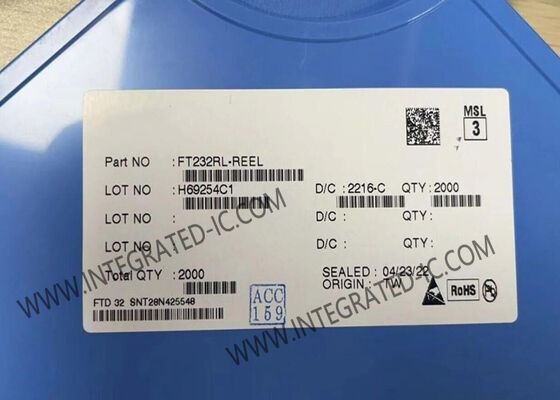 FT232RL USB UART Arayüz IC USB 2.0 Tam Hızlı 3.3V'den 5.25V'ye kadar SSOP-28 Paketinde Tek Tedarik