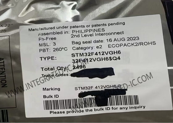 Mikrodenetleyici MCU STM32F412VGH6 Tek Çekirdekli Gömülü Mikrodenetleyiciler