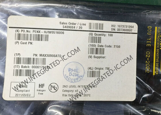Entegre devreler çipi MAX38908ATD 1 Çıkış 4A Doğrusal gerilim düzenleyicisi 14-TDFN