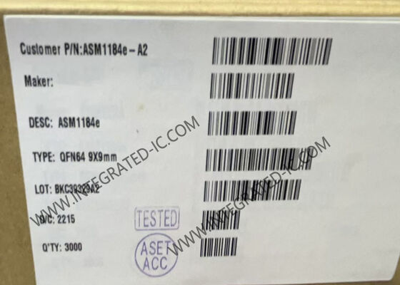 ASM1184E Entegre Devre Yongası PCIe Köprü Yongası, PCIe x1 Gen2 QFN-64 Paket ve I2C Arayüzlü