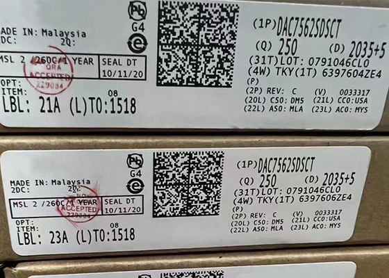 Düşük Güç DAC7562SDSCT Entegre Devre Yongası 10WSON Dijitalden Analoga Dönüştürücüler