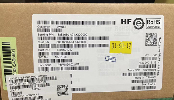 88E1680-A2-LKJ2C000 Sekiz portlu 10/100/1000Mbps Enerji tasarruflu Ethernet Alıcı