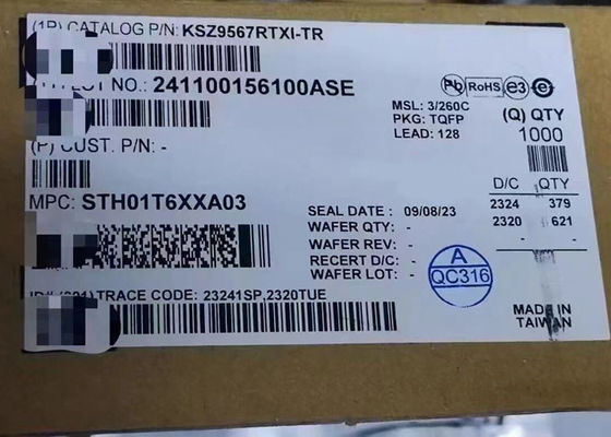 Ethernet IC KSZ9567RTXI Yüksek entegrasyonlu 7 Portlu Gigabit Ethernet Değiştiricisi TQFP-128