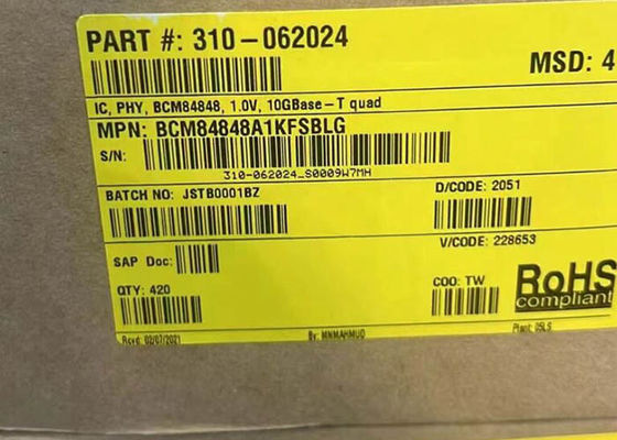 Ethernet IC BCM84848A1KFSBLG Dört Portlu 10GBASE-T Alıcı IC BGA Paketi