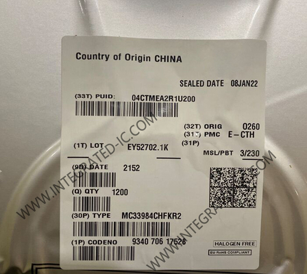 MC33984CHFKR2 Entegre devreler Çip yük sürücüleri IC güç dağıtım anahtarları