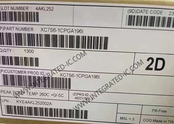 Alan Programlanabilir Geçit Dizisi XC7S6-1CPGA196I 100 I/O Spartan-7 Embedded Field Programlanabilir Geçit Dizisi IC 196-TFBGA