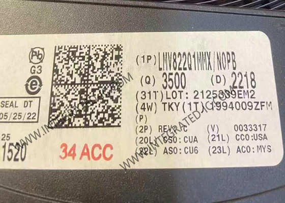 LMV822Q1MMX Entegre Devre Çip Otomotiv Çift 5.5V 5.6MHz 40mA RRO Operasyonel Güçlendirici