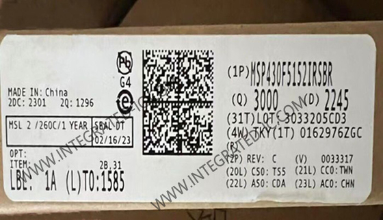 MSP430F5152IRSBR Mikro denetleyici MCU 16 bitlik MCU 25MHz Karışık sinyalli mikrodenenleyici