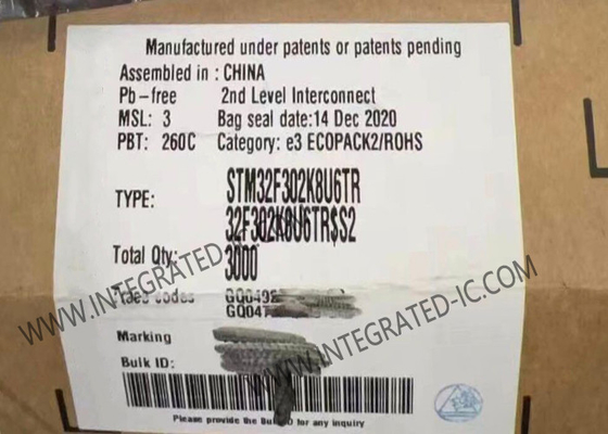 STM32F302K8U6TR Mikro denetleyici MCU 72MHz 32 bitlik Tek çekirdekli Mikro denetleyici UFQFPN-32