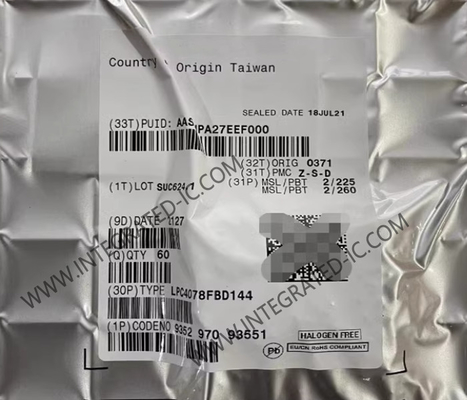 LPC4078FBD144 Mikrodenetleyici MCU 120MHz 32 Bit Mikrodenetleyici IC LQFP144 Dahili MCU