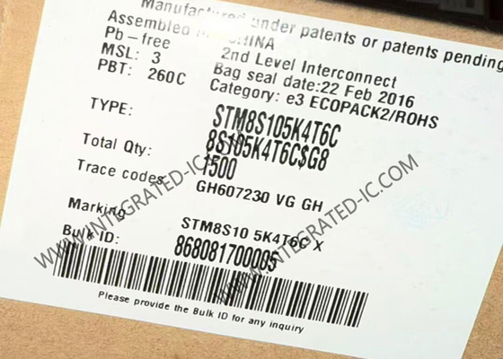 STM8S105K4T6C Mikro denetleyici MCU 8 bitlik Mikro denetleyici IC 16MHz gömülü MCU LQFP32
