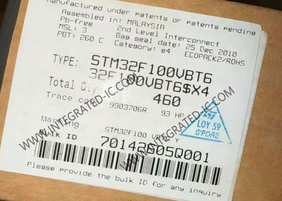 STM32F100VBT6 Mikro denetleyici MCU Yüksek Performanslı 32 bitlik Tek çekirdekli Mikro denetleyici IC