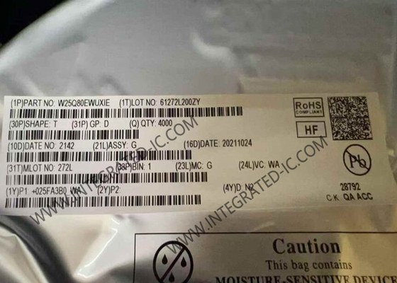 W25Q80EWUXIE Hafıza IC Çip 1.8V 8M-Bit Serial Flash Hafıza USON-8 Paketi