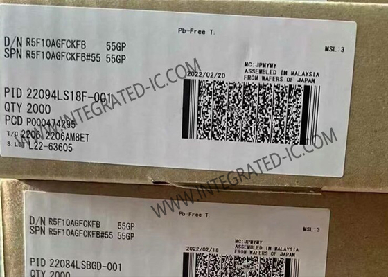 R5F10AGFCKFB Mikrodensör MCU 16 bitlik tek çipli mikrodensörler LQFP48 RL78 MCU