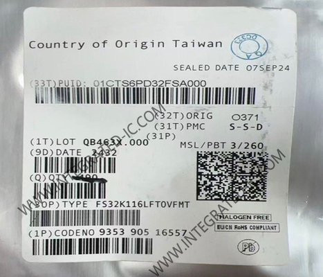 Mikrodenetleyici MCU FS32K116LFT0VFMT Tek çekirdekli ARM Cortex-M0+ S32K Mikrodenetleyici IC