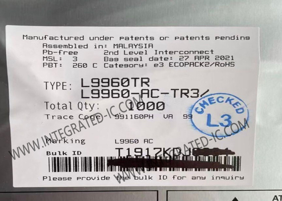 Entegre devreler çipi L9960TR Otomotiv SPI Programlanabilir DC fırçalı motor sürücüsü