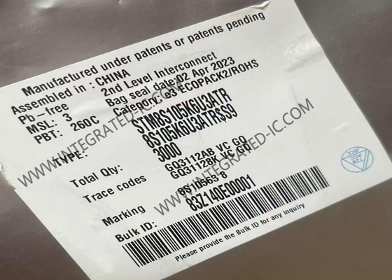 STM8S105K6U3ATR Mikro denetleyici MCU 16MHz Ana Giris Hattı 8-Bit STM8S MCU 32-UFQFN