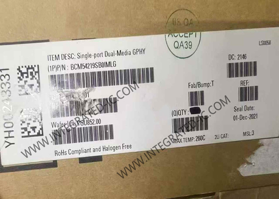 BCM54219SB0IMLG Ethernet IC Tek Port Çift Medya GPHY QFN64 Ethernet Alıcı