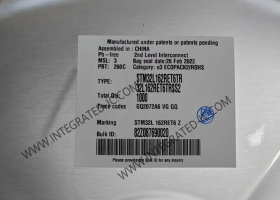 STM32L162RET6TR Mikro denetleyici MCU 32MHz 32 Bit Tek çekirdekli MCU LQFP64 gömülü MCU