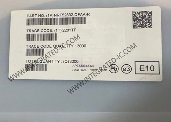 BT IC NRF52832-QFAA Akıllı 2.4GHz Multiprotocol RF Sistemi Çip Üzerinde 48-VFQFN Paketi