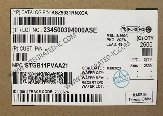 KSZ9031RNXCA Ethernet IC Gigabit Ethernet Alıcı QFN48 Üçlü Hızlı Ethernet PHY'ler