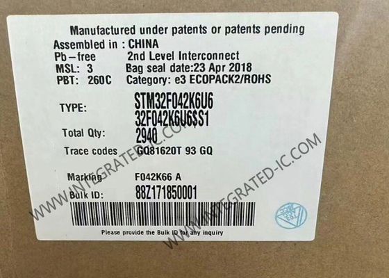STM32F042K6U6 Mikro denetleyici MCU 32 Bit Tek çekirdekli MCU 48MHz gömülü MCU