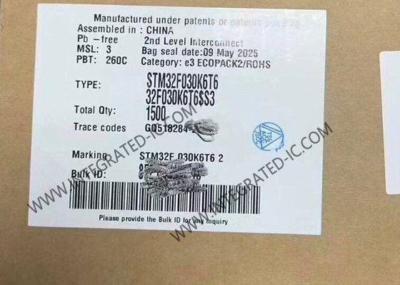 STM32F030K6T6 Mikro denetleyici MCU Yüksek performanslı 32 bitlik tek çekirdekli 48 MHz MCU