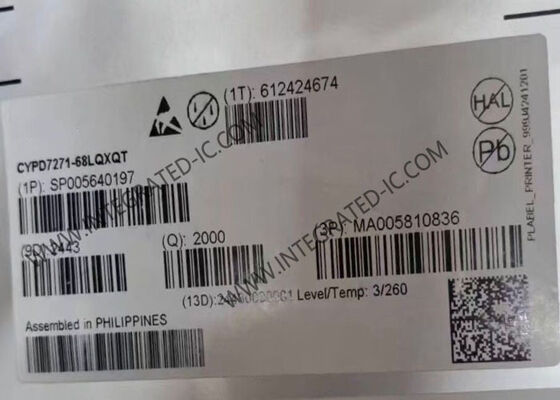 CYPD7271-68LQXQT Entegre Devre Çip İki Portlu USB-C Güç Teslimi ve DC-DC Denetleyicisi