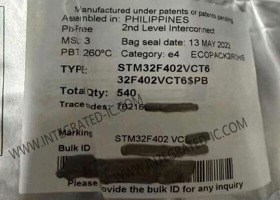 STM32F402VCT6 Mikro denetleyici MCU Yüksek Performanslı ARM Cortex-M4 Core LQFP100 Paketi