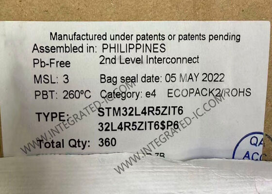 STM32L4R5ZIT6 Mikro denetleyici MCU 32 bitlik tek çekirdekli, 2 MB flash belleği ve 144-LQFP paketi