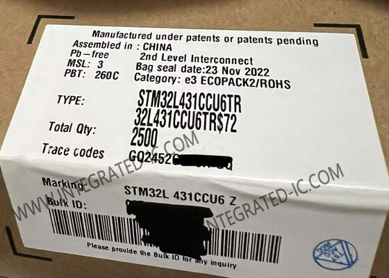 STM32L431CCU6 Mikro denetleyici MCU 32-Bit Tek çekirdekli 80MHz 256KB Flash Mikro denetleyici IC