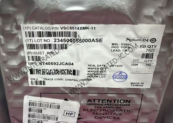 VSC8514XMK-11 Ethernet IC Düşük Güçlü 4-Port Gigabit Ethernet Alıcı-Verici, VQFN-138 Paketinde