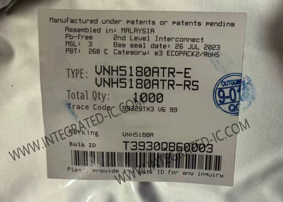 VNH5180ATR Entegre Devre Çip Güç MOSFET Paralel Motor Sürücüsü